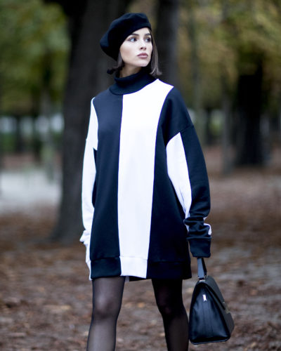 Olivia Culpo Sweatshirt Dress Paris Fashion Week