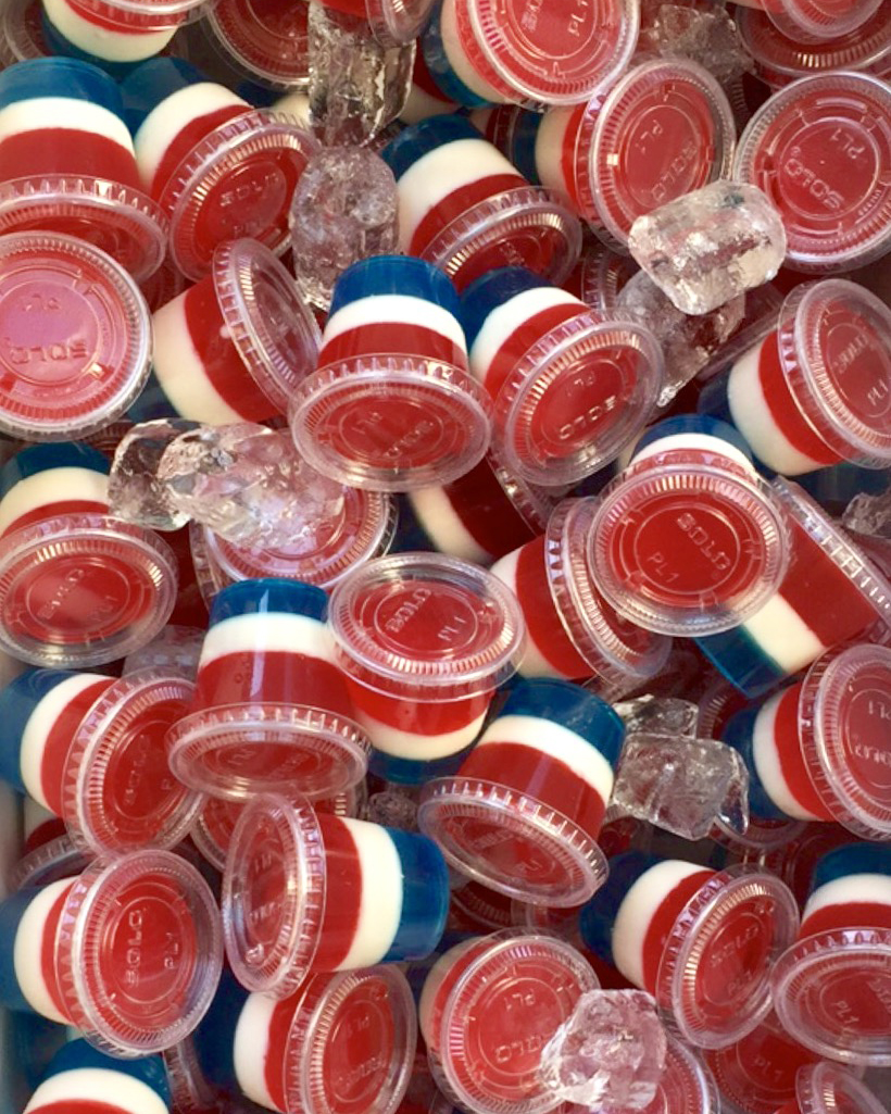 4th Of July Recipes Red White and Blue Jello Shots